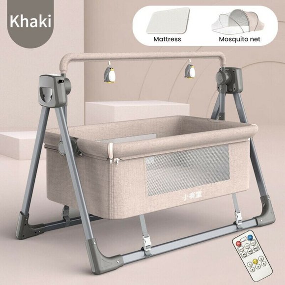 NewbornBaby Electric Cradle Rocking Bed Newborn Smart Coax Baby Soothing - Picture 2 of 5